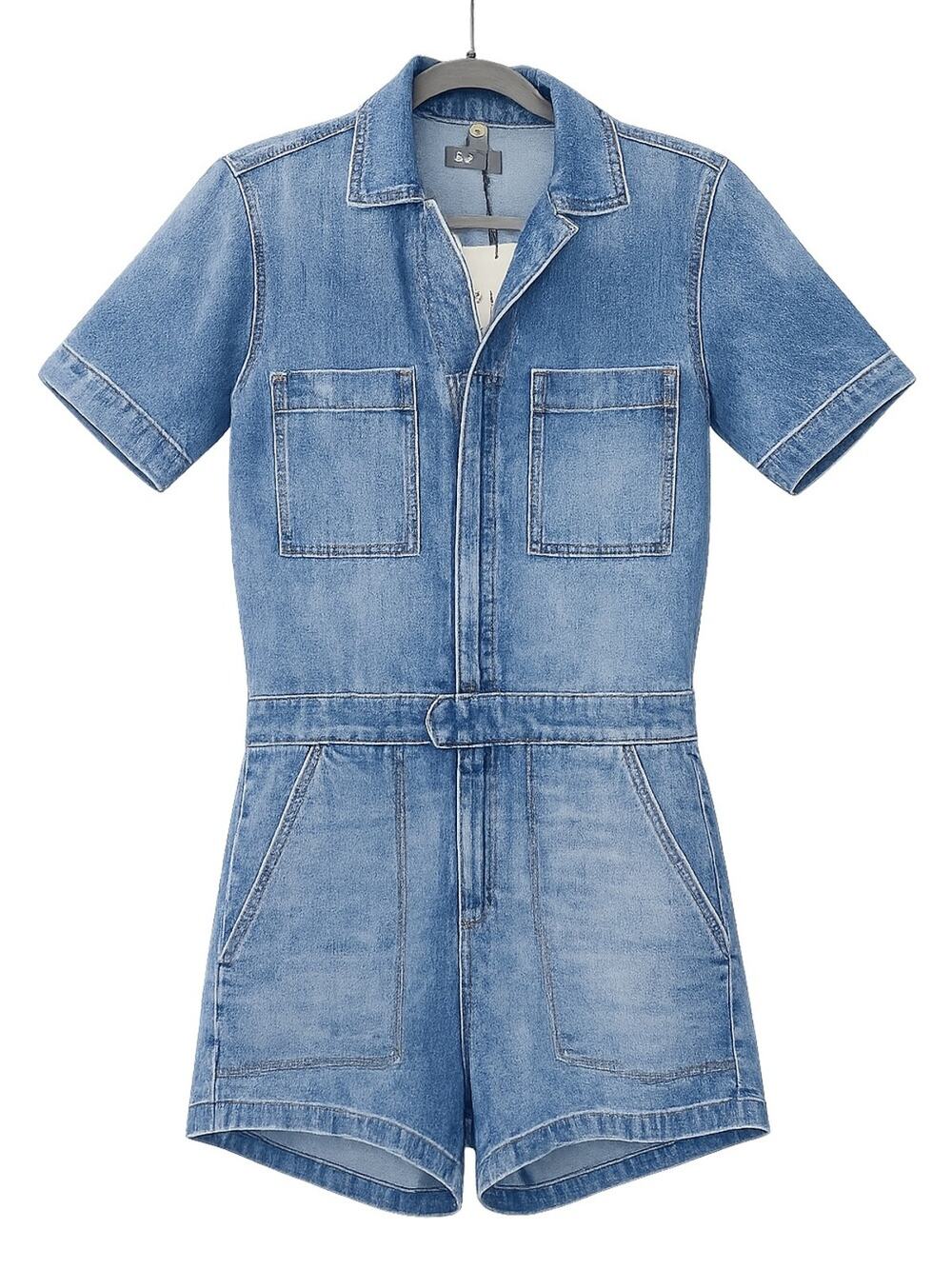 DL1961 Easy Rider Denim Romper NWT Medium Belted Utility Shorts